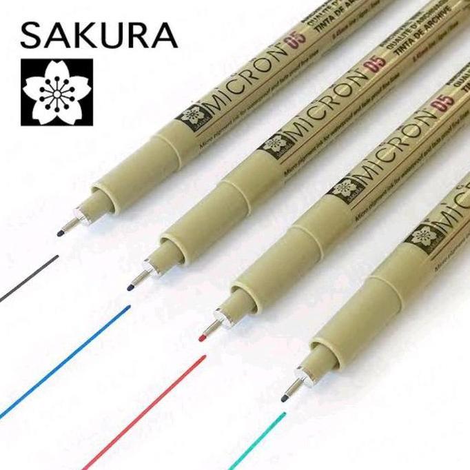 Kaku- Sakura Pigma Micron 003 005 01 02 03 04 05 08 Brush Black Blue Red Green Sepia Light Cool Gray