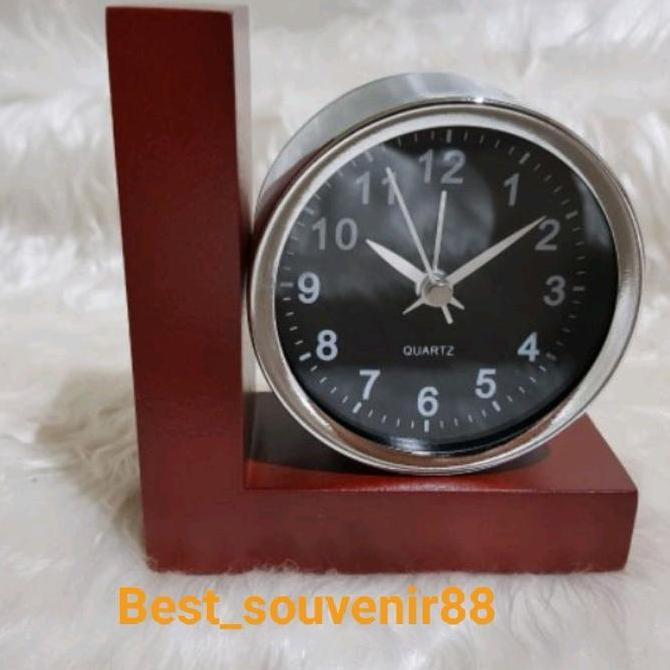 jam meja kayu L/jam meja souvenir/jam meja kayu kreatif KS