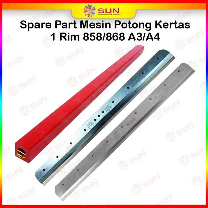 Spare Part Mesin Potong Kertas 1 rim 858 / 868 A3 dan A4 - Blade / Pisau, Alas Potong / Cutting Stic