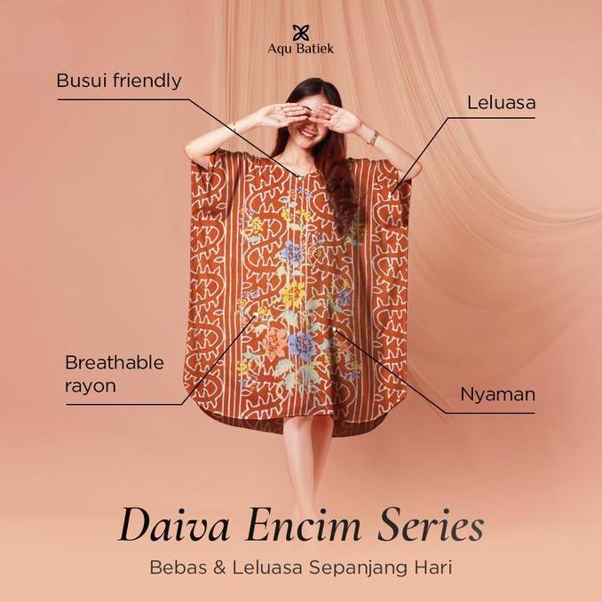 Daiva Encim Daster Lowo Encim Jumbo LD 140/Daster Batik Cap Bunga II