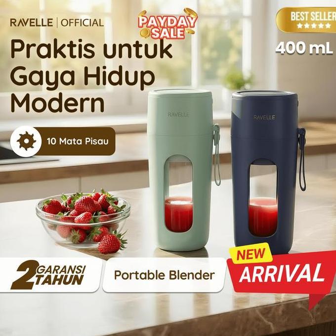 [NEW PRODUCT] Ravelle - Blender Portable Ravelle 400ml 10 Mata Pisau USB Juicer Mini Food Grade