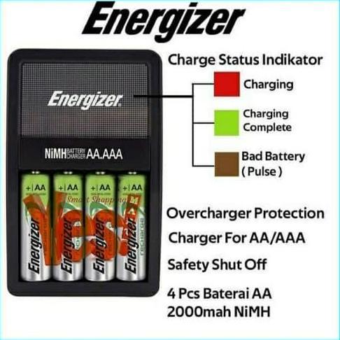 Energizer Maxi Charger + 4Pc Aa Battery Rechargreable