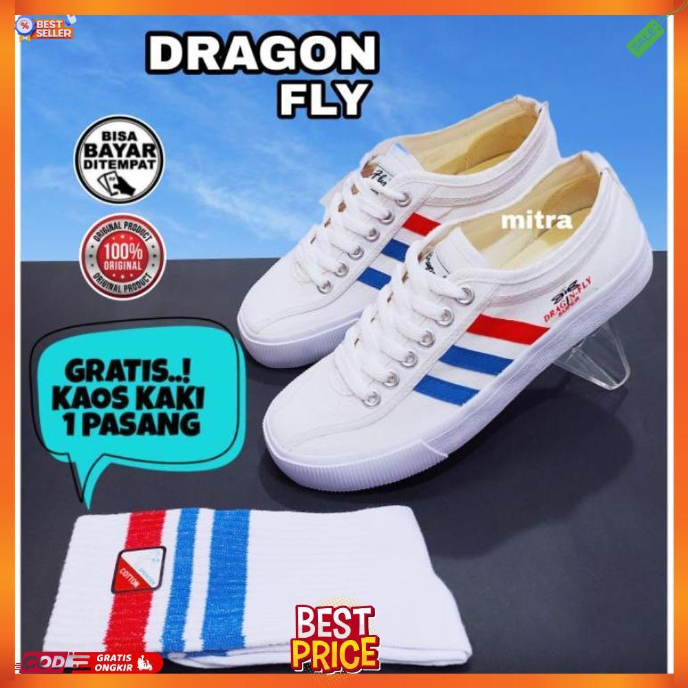SEPATU CAPUNG DRAGON FLY ORIGINAL FALCON WHITE SEPATU PRIA MURAH BERKUALITAS SIZE 37 S/D 43 GRATIS K