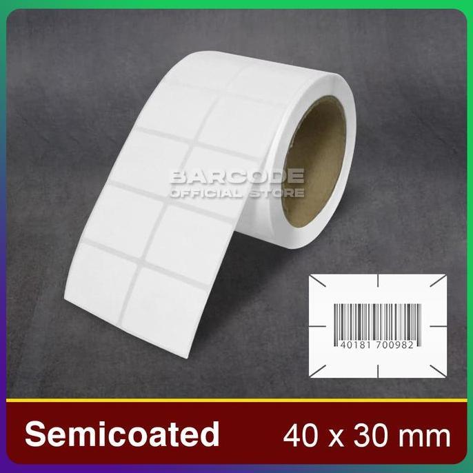 Label Stiker Cacah Semicoated 40x30mm / 40x30 / 40 x 30 mm Core Besar