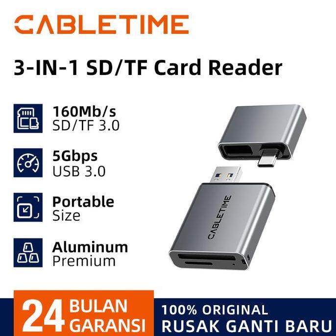 CABLETIME Card Reader Micro SD Card Reader USB Memory Card Adapter