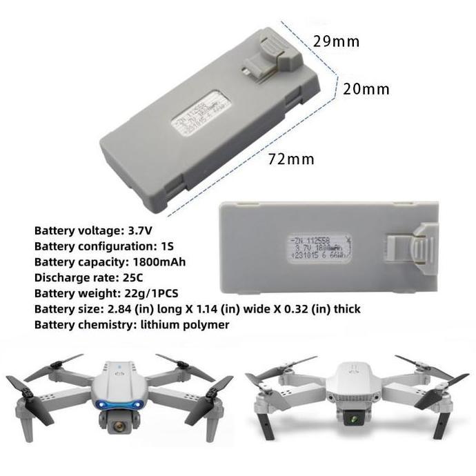 Baterai Cadangan 1800mah Baterai Battery Batre Drone E88 Pro E99
