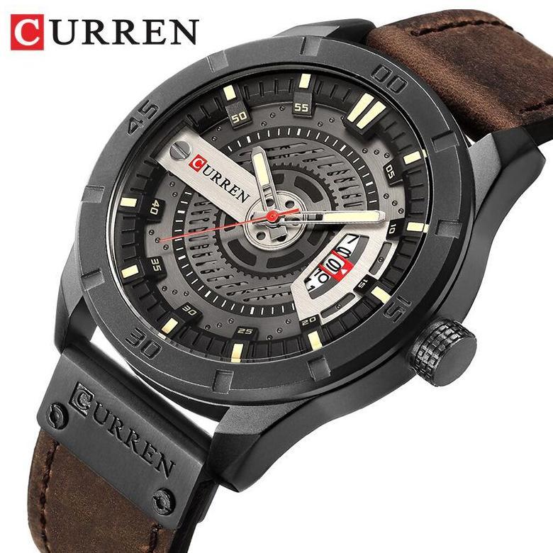 PROMO CURREN 8301 JAM TANGAN PRIA ANALOG TALI KULIT CHRONOGRAPH AKTIF CURRENOS