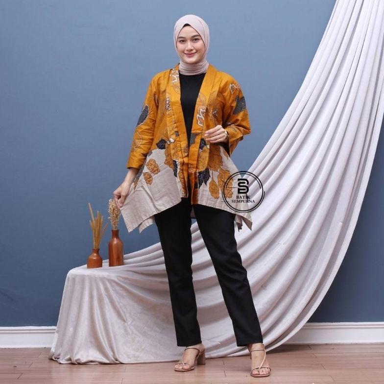 Premium Blezer Batik Atasan Batik Wanita Modern Outer Batik Moder