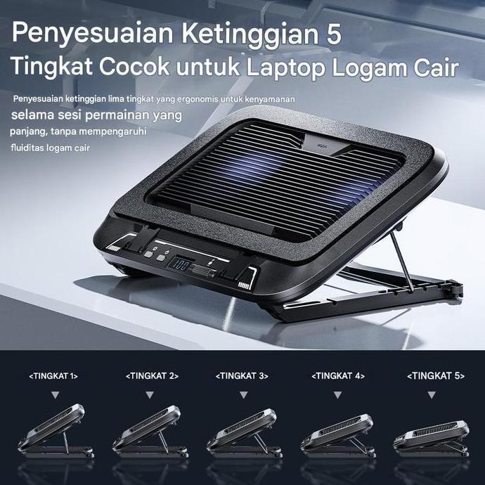 INKAC llano V21 Gaming Cooling Pad Laptop Dual-fan Laptop Cooler 14CM Large Fan with RGB Light Silen