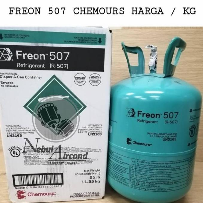 FREON 507 CHEMOURS USA HARGA / KG + PAKE TABUNG R22 R32 R410A KH99