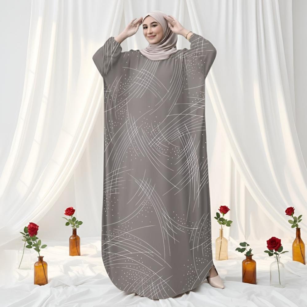 Unik Lintang Kaftan Abaya Jumbo Rayon Dress Gamis Premium Busui Friendly Depan Ld 140 Simple Elegan 