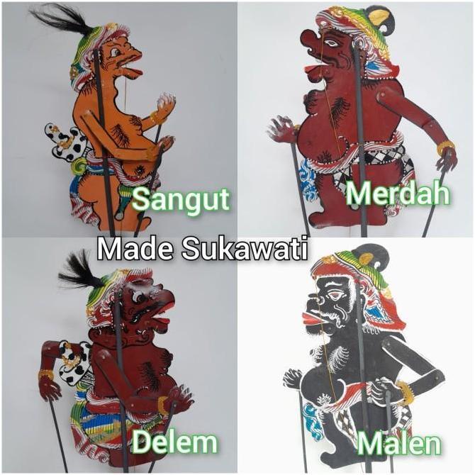 Kerajinan Wayang Kulit Bali Tokoh Malen Merdah Delem Sangut