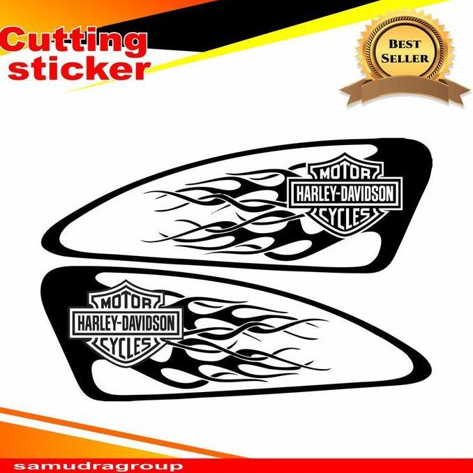 Cutting sticker tanki motor logo harley davidson fire tanki mtor harley