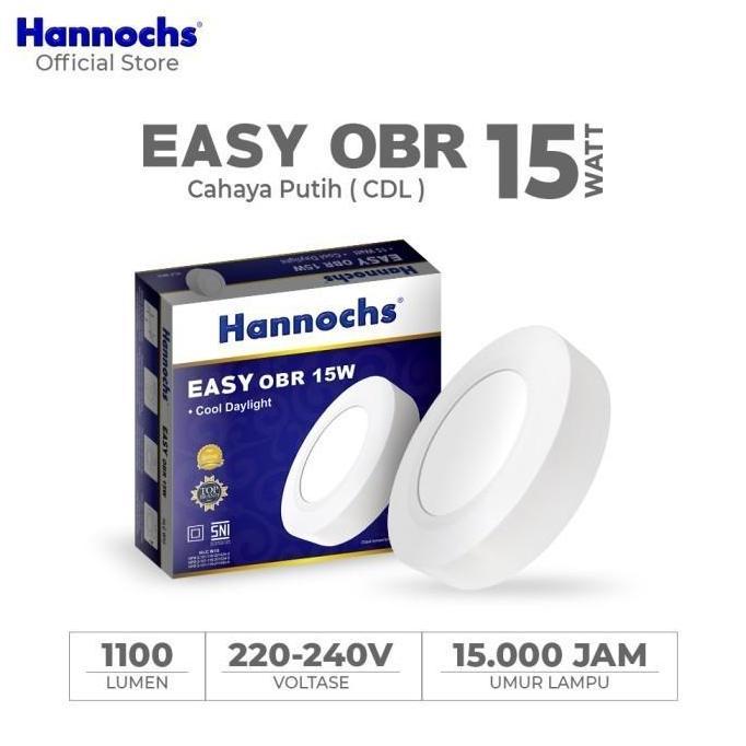 Lampu Downlight LED Hannochs EASY OBR 15W BULAT OB DITEMPEL OUTBOW