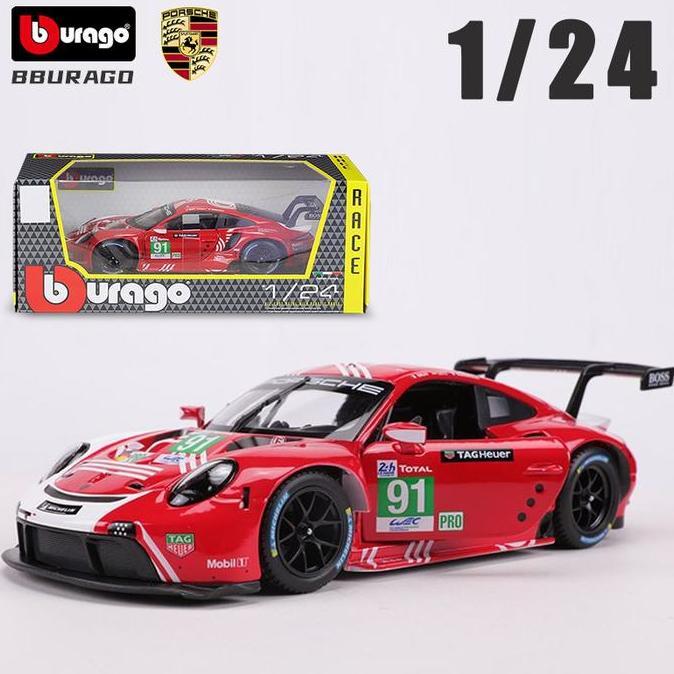 Bburago 1:24 Porsche 911 RSR LM 2020 Lamborghini Racing Vehicle Alloy Diecast Car Model Adult Collec