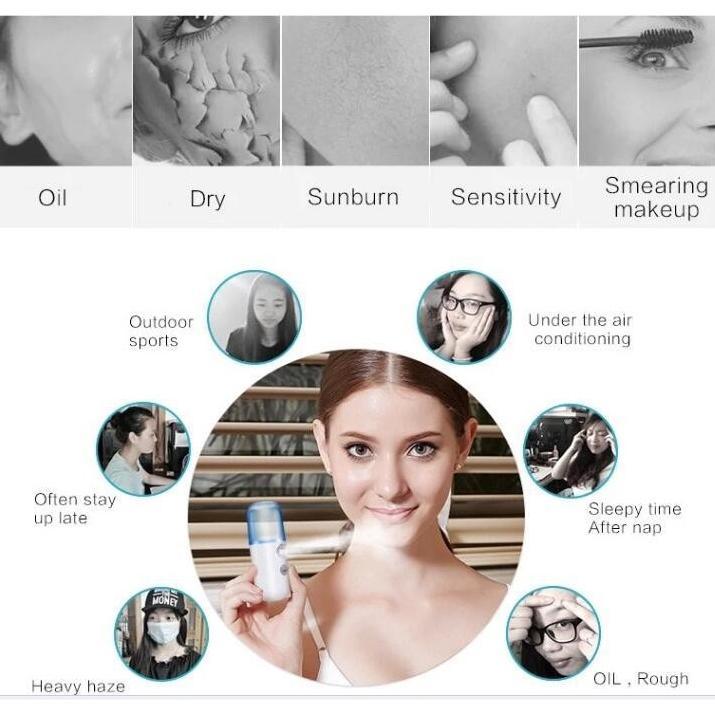 New Product Mini Nano Spray Face Mist Botol Portable Sprayer Wajah Facial Moisturizer Nebulizer Pemb