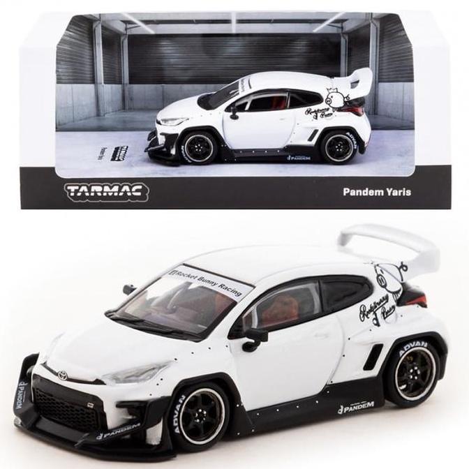 T64R-080-WH TARMAC WORKS PANDEM YARIS GR TOYOTA DIECAST MOBIL MINIATUR