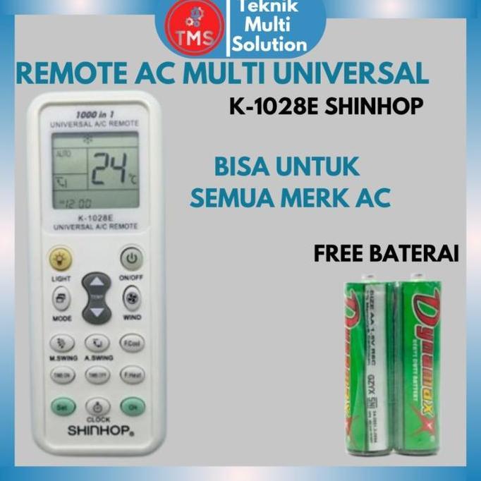 DY88 >> REMOTE REMOT AC/KIPAS ANGIN AIR CONDITIONER AC MULTI UNIVERSAL ORIGINAL SHINHOP K-1028E