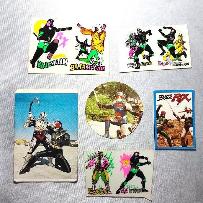 SET KAMEN RIDER BLACK RX BIO STICKER KSATRIA BAJA HITAM GORGOM VINTAGE OC99