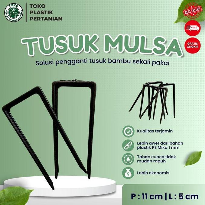 Tusuk Mulsa / Pasak Mulsa / Penjepit Plastik Hitam Perak Mulsa Pertanian Model U 1 kg (TERBAIK) (TER