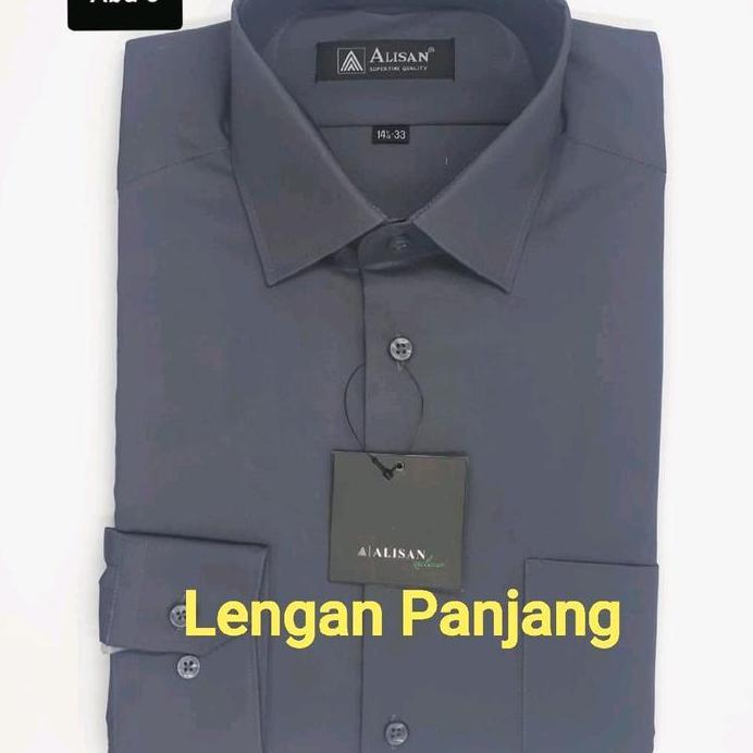 Kemeja Pria Alisan Slim fit Lengan panjang Coklat susu C 1 Casual Formal Basic