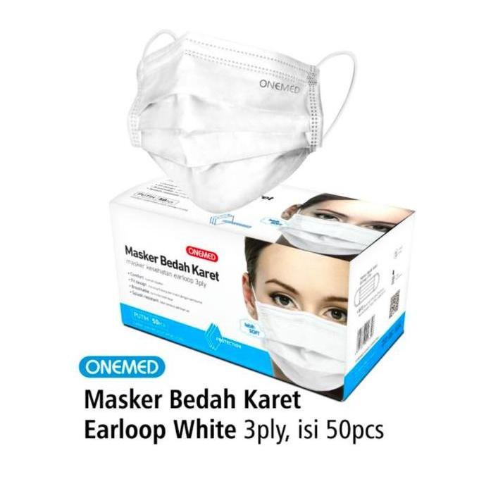 Masker Onemed Putih Masker Medis Putih Biru Abu Hijau Kuning Pink Ungu Masker Medis