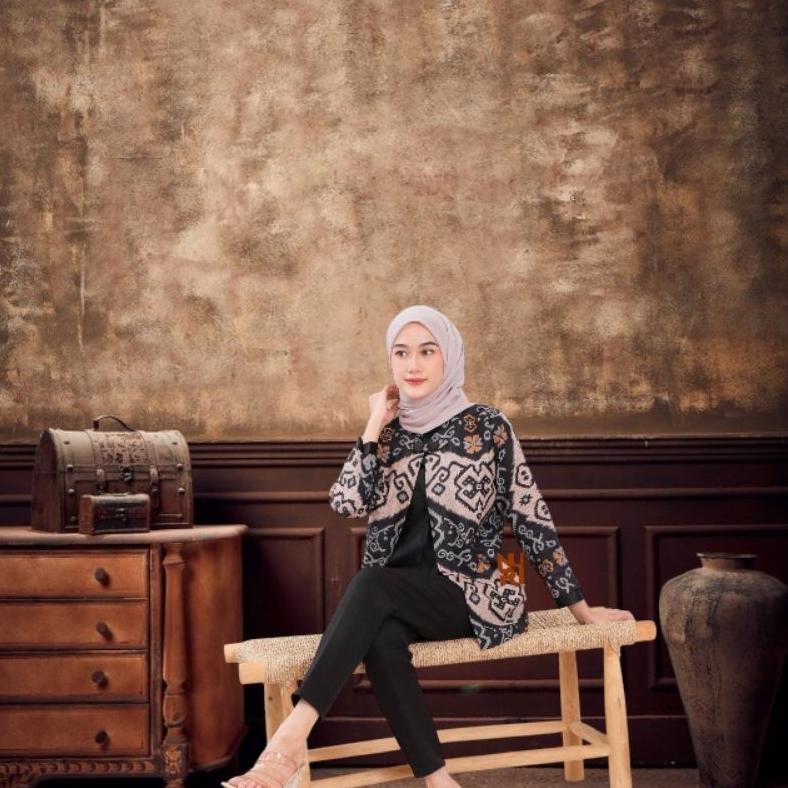 Blouse Batik Bolero Kerja Wanita Sudah Inner Motif Kekinian Lengan Panjang Modern