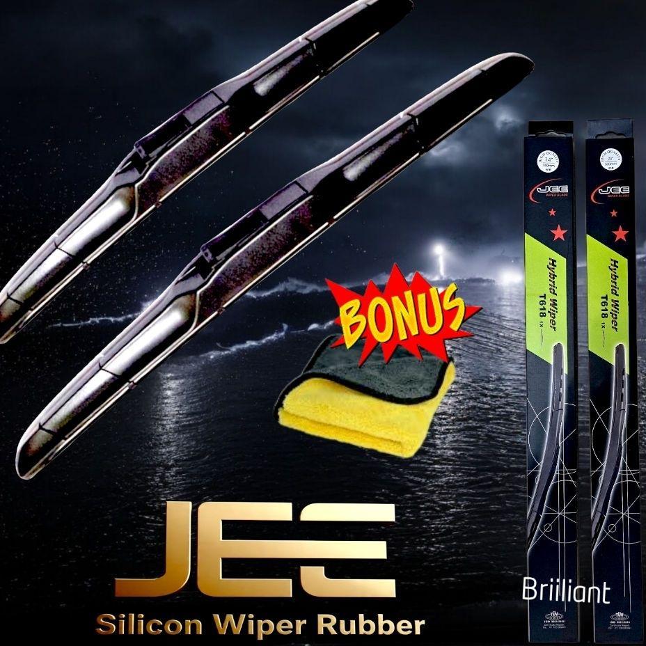 Wiper Kipas Kaca Hybrid Jee - Karet Silikon - Harga Sepasang