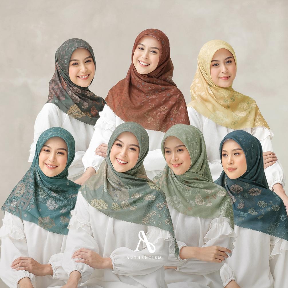 Authentism Id | Queen Bee Series - Kerudung Segi Empat Motif Voal Ultrafine Lasercut Premium