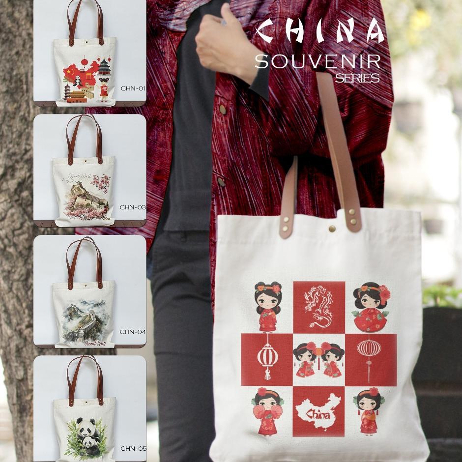Totebag Kanvas Souvenir China Tas Canvas Oleh Oleh Cina