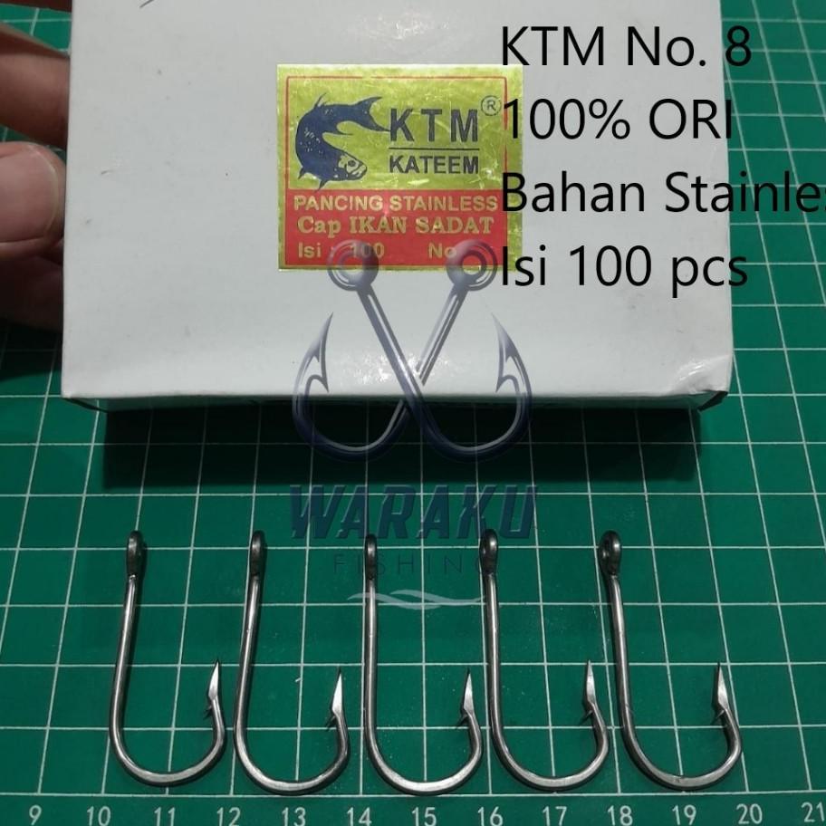 Kail Pancing Stainless Ktm Kateem Cap Ikan Sadat 2335 / Kail Nelayan No. 8 100% Ori | Grosir (Isi 10