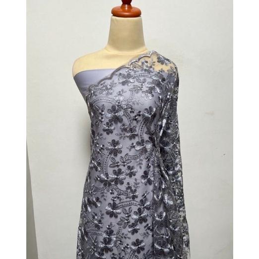 Paket Lengkap Kain Bridesmaid / Kain Satin Velvet Premium + Kain Brokat By Emerald Textile - Sakura