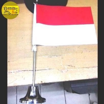 BENDERA MERAH PUTIH MEJA / BENDERA MERAH PUTIH TIANG STENLIS / BENDERA MERAH PUTIH + TIANG STENLIS L