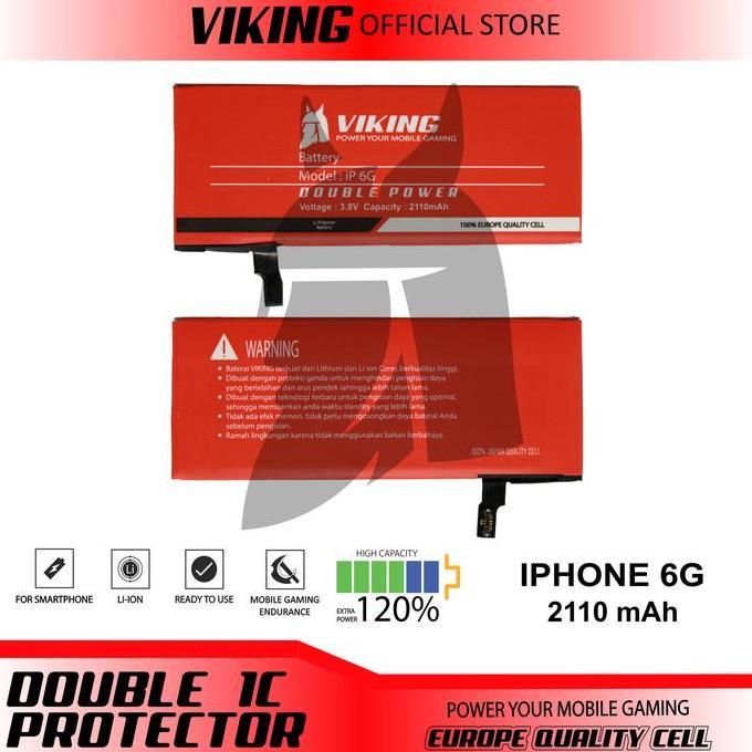 VIKING Baterai Iphone 6 - 6G Double Power