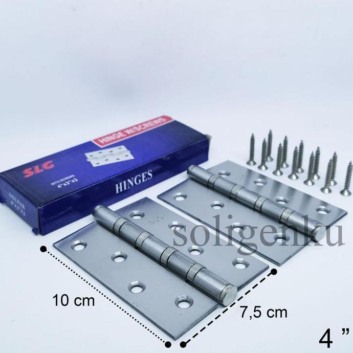 Engsel Tebal SOLIGEN 4" Stainless ENGSEL JENDELA PINTU 4 INCH