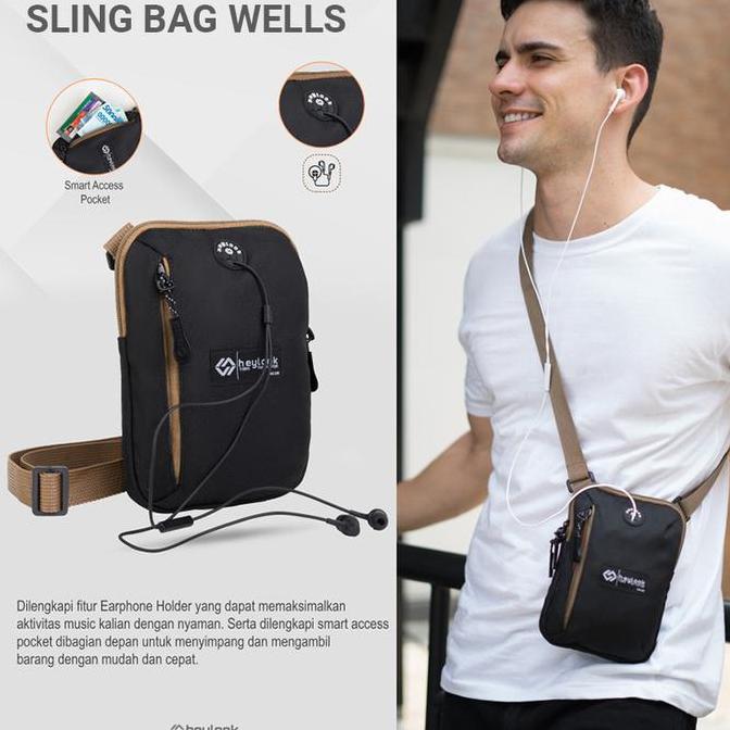 Tas Selempang Sling Bag Slempang Dompet Hp Mini Gantung Leher Pria HS
