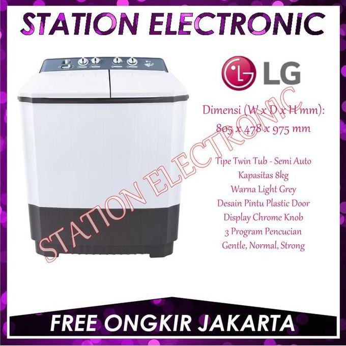 LG ELECTRONICS P8000N Mesin Cuci 2 Tabung 8 Kg P8000 P 8000 N
