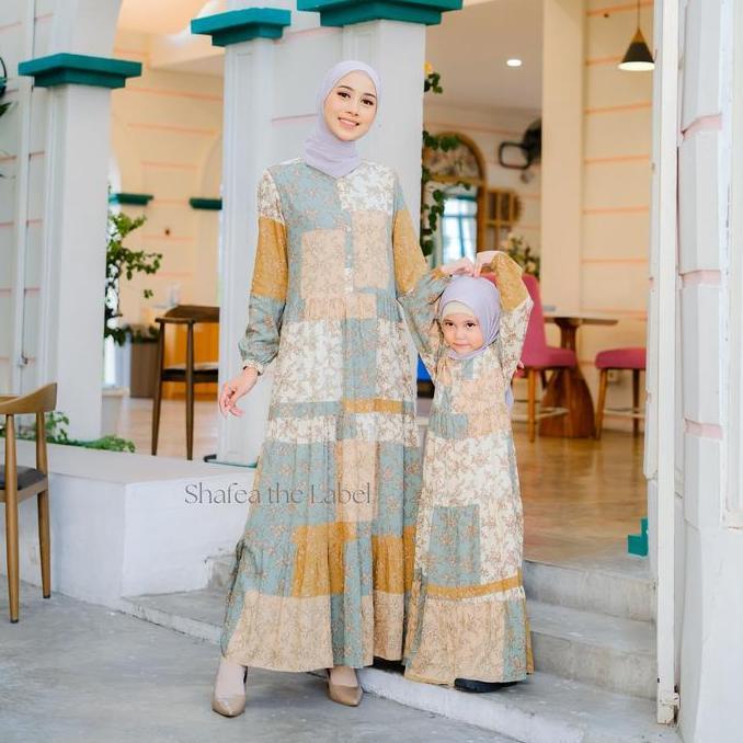 Homey Dress Freya Couple Ibu Dan Anak - Home Dress Couple Bahan Katun Rayon Viscose Premium - Gamis 