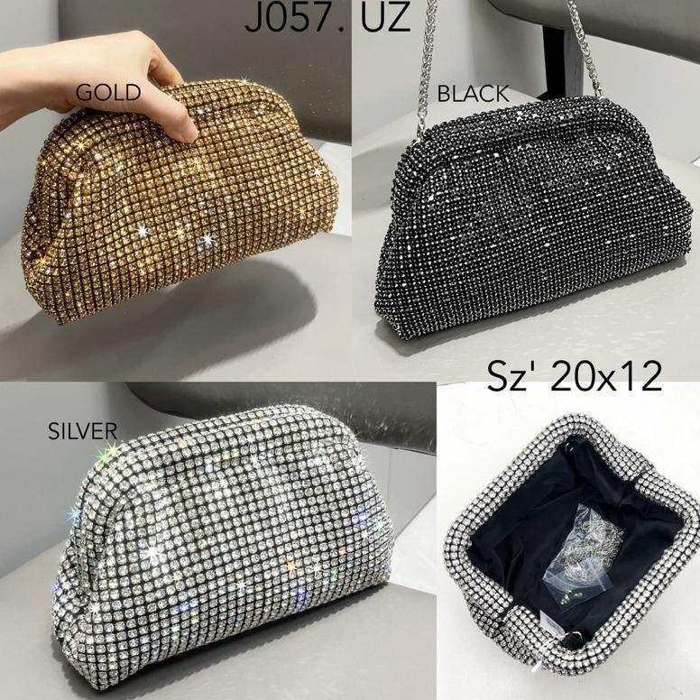 Hot Clutch Pesta Diamond Bag Julius Premium Handbag Wanita Dinner Party Bag J057