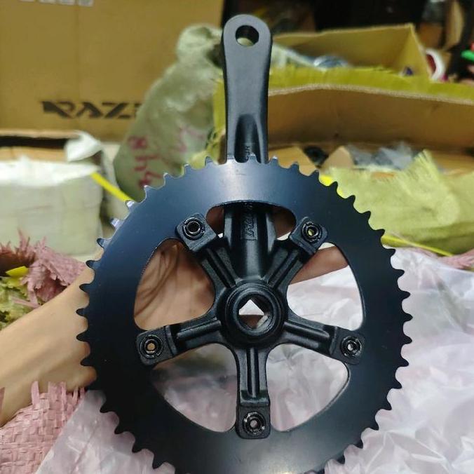 Crank Single Speed 44T EXODUS BCD 110 5 Baut Arm 170mm Fixie MTB Federal Lipat BB Kotak Alloy Arm Si