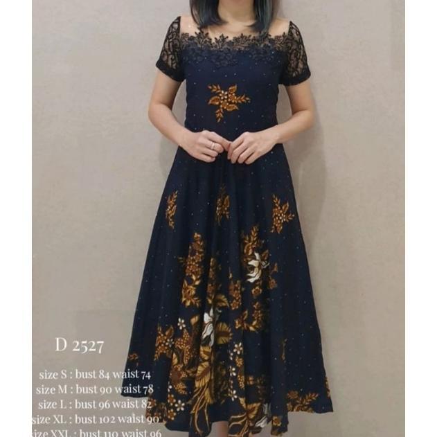 Promo Dres Batik Katun Premium Kombinasi Brokat