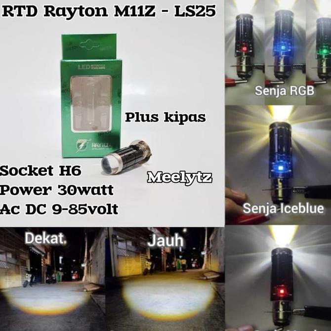 RTD M11Z & M11LS - Lampu Utama H6 RTD Rayton plus senja RGB Jauh Dekat D3 Putih Kuning M11Z LS10 LS2