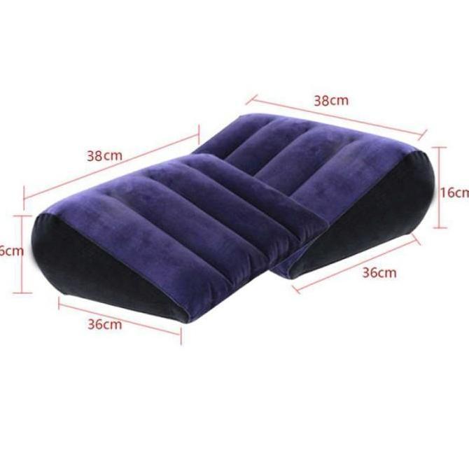 Bantal Cinta Tiup Portabel Segitiga Pijat Erotic Pillow Sex Support