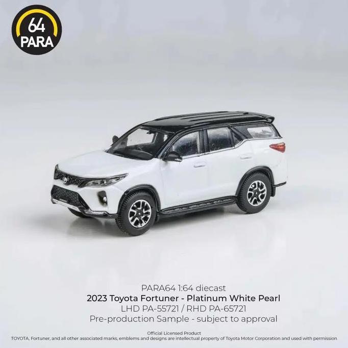 PARA64 - 2023 TOYOTA FORTUNER - PB-65721 PLATINUM WHITE - PB-65722 METALLIC SILVER DIECAST MOBIL PAR