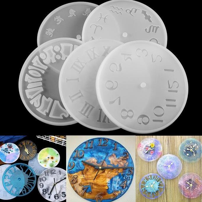 Cetakan Silikon Jam Dinding Clock Epoxy Resin Tray Mold Diskon