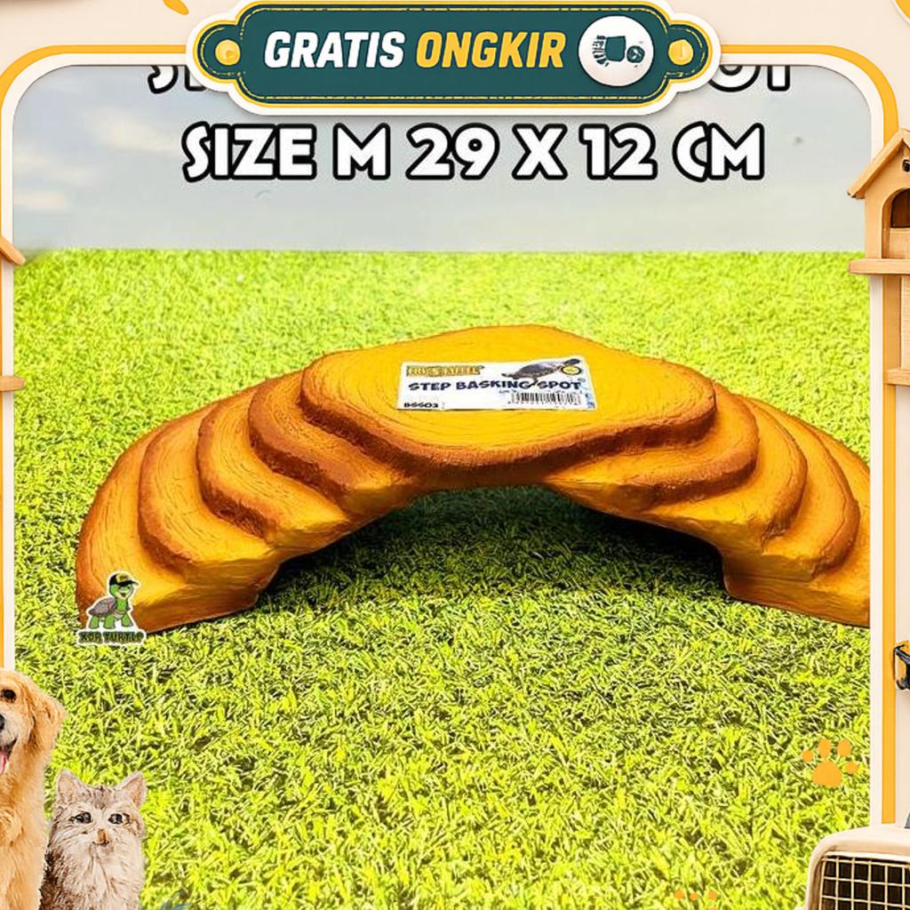 Step Basking Size M Tangkringan Kura Air Kura Darat Sulcata Baby Gecko