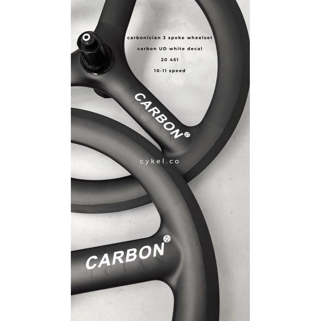 cv_griyautama / carbon wheelset carbonician trispoke 20 451 3spoke fnhon minivelo Diskon