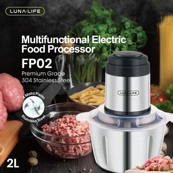 Chopper STAINLESS Luna Life FP02 Chopper STAINLESS Food Prosesor Untuk Daging, es Batu