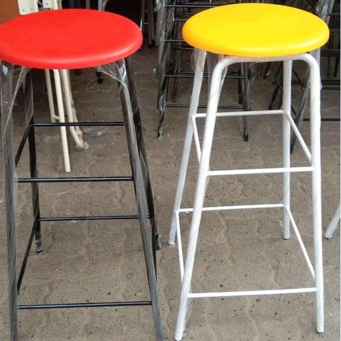 Kursi Baso Bangku Bar Plastik Bulat Tinggi 75cm