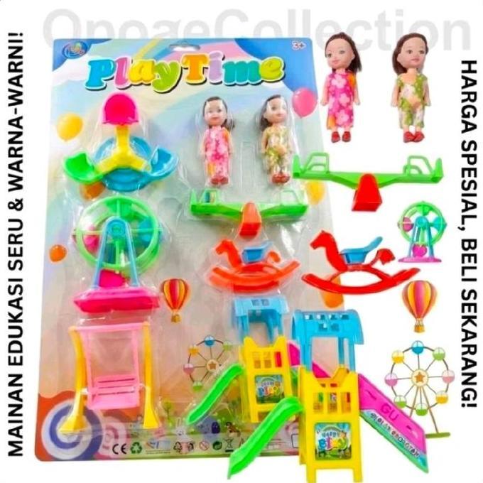 mainan boneka barbie kecil anak berbie kelly lengkap dengan mainannya - PLAY TIME SET LO3